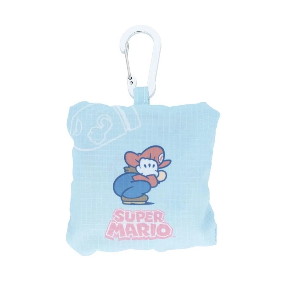 BNWT Japan Nintendo Super Mario Eco Shopping Tote Bag With Carabiner